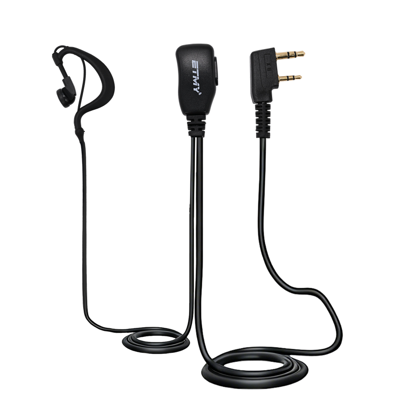 ETMY ET-ER20 Single-Ear Walkie-Talkie Headset | K Connector | 360° Rotating Clip | Compatible with Kenwood TK Series