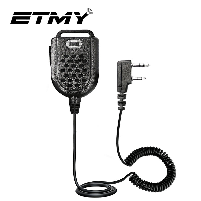 ETMY ET-MH20 Hand Speaker Mic – Noise-Canceling Two-Way Radio Shoulder Microphone for Motorola, Baofeng BF-888S UV-5R UV-9R Plus, Kenwood TK-2107