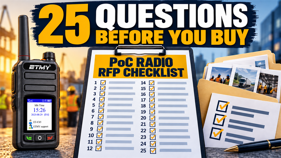 PoC radio RFP checklist with 25 procurement questions