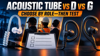 Acoustic Tube vs D-Shape vs G-Shape Radio Earpiece: A Work-Role Comparison