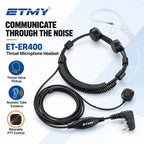 ETMY ET-ER400 Throat Control Air Duct Walkie Talkie Earpiece