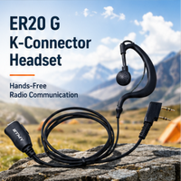 ETMY ET-ER20 Single-Ear Walkie-Talkie Headset | K Connector | 360° Rotating Clip | Compatible with Kenwood TK Series