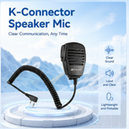 ETMY ET-MH400 K-Connector Walkie Talkie Speaker Mic with Noise Reduction & 360° Rotating Clip