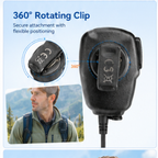 ETMY ET-MH400 K-Connector Walkie Talkie Speaker Mic with Noise Reduction & 360° Rotating Clip