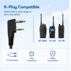 ETMY ET-MH400 K-Connector Walkie Talkie Speaker Mic with Noise Reduction & 360° Rotating Clip