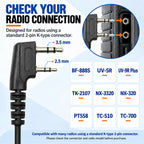 ETMY ET-ER400 Throat Control Air Duct Walkie Talkie Earpiece