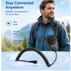 ETMY ET-MH400 K-Connector Walkie Talkie Speaker Mic with Noise Reduction & 360° Rotating Clip