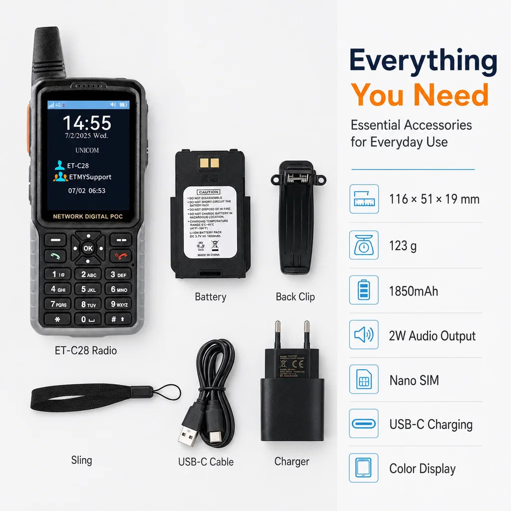 ETMY ET-C28 4G LTE PoC Network Trunking Radio