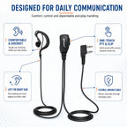 ETMY ET-ER20 Single-Ear Walkie-Talkie Headset | K Connector | 360° Rotating Clip | Compatible with Kenwood TK Series