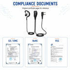 ETMY ET-ER20 Single-Ear Walkie-Talkie Headset | K Connector | 360° Rotating Clip | Compatible with Kenwood TK Series