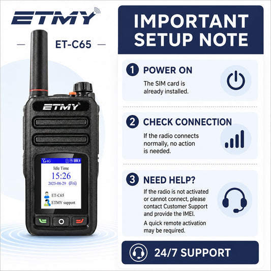 ETMY ET-C65 4G Network Walkie Talkie