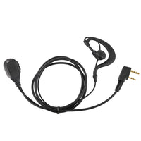 ET-ERA20 Two-Way Radio Earpiece Headset with Mic | K-Plug | 360° Rotating Clip | G-Shape Ear Hook