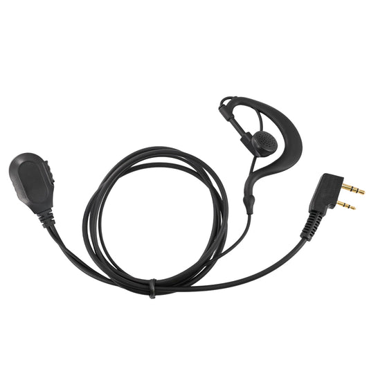 ET-ERA20 Two-Way Radio Earpiece Headset with Mic | K-Plug | 360° Rotating Clip | G-Shape Ear Hook