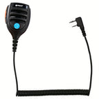 ETMY ET-MH30 Non-Magnetic Speaker Mic | 2-Pin Dual Plug Shoulder Microphone compatible with Baofeng BF-888S UV-5R | Coiled Cable Walkie-Talkie PTT Mic