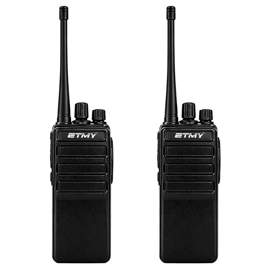 ETMY ET-99 Slim UHF walkie-talkie with 1500mAh battery, 5V USB charging, 16 channels, and CTCSS/DCS