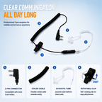 ETMY ET-ER300 Detachable Acoustic Tube Earpiece with Inline Mic & Coiled Cable for Baofeng UV-5R BF-888S Kenwood TK NX Series