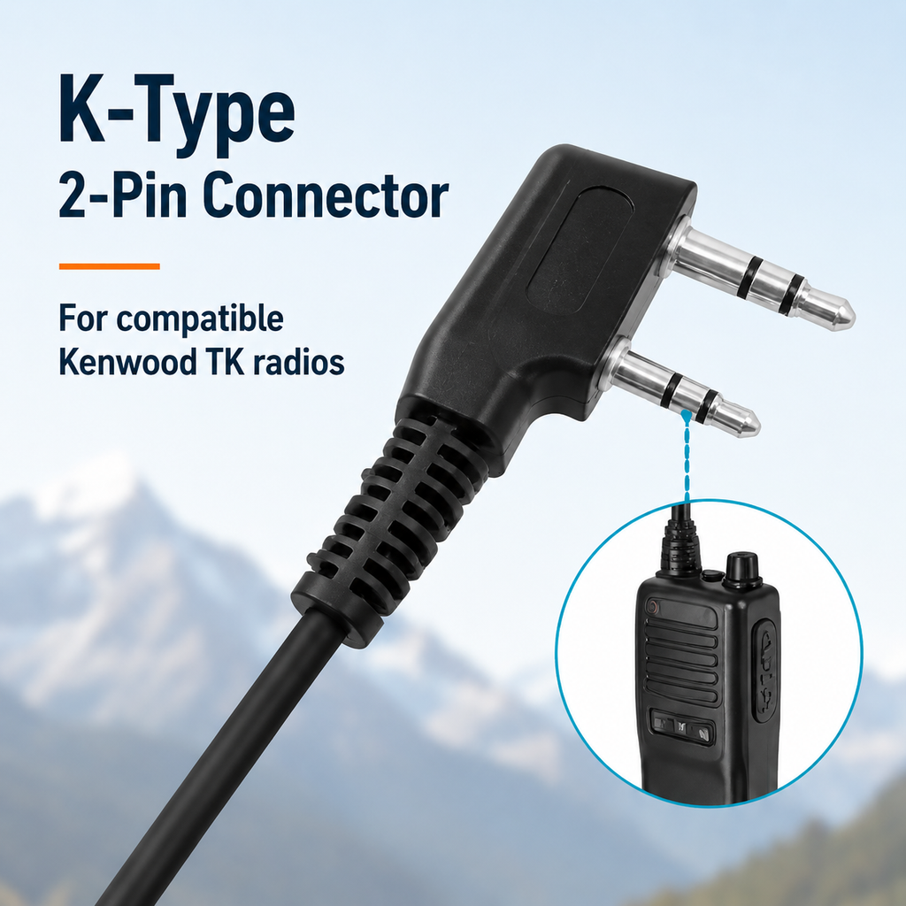 ETMY ET-ER300 Detachable Acoustic Tube Earpiece with Inline Mic & Coiled Cable for Baofeng UV-5R BF-888S Kenwood TK NX Series
