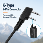 ETMY ET-ER300 Detachable Acoustic Tube Earpiece with Inline Mic & Coiled Cable for Baofeng UV-5R BF-888S Kenwood TK NX Series