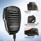 ETMY ET-MH400 K-Connector Walkie Talkie Speaker Mic with Noise Reduction & 360° Rotating Clip