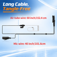 ETMY ET-ER102 Long Bar Mic Single-Ear Acoustic Tube Earpiece Compatible with Motorola Two-Way Radio