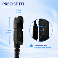 ETMY ET-ER102 Long Bar Mic Single-Ear Acoustic Tube Earpiece Compatible with Motorola Two-Way Radio