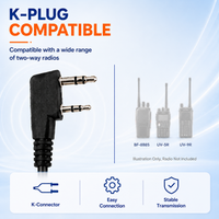 ETMY ET-MH30 Non-Magnetic Speaker Mic | 2-Pin Dual Plug Shoulder Microphone compatible with Baofeng BF-888S UV-5R | Coiled Cable Walkie-Talkie PTT Mic