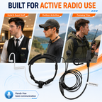 ETMY ET-ER402 Throat Mic Headset | Compatible with Motorola XIR P6600 XPR3300e E8600 | Hotel  Outdoor Tactical