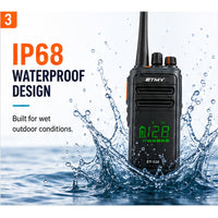 ETMY ET-538 Professional Waterproof Walkie-Talkie VHF 136–174 MHz / UHF 300–400 MHz / 400–520 MHz
