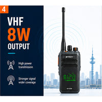 ETMY ET-538 Professional Waterproof Walkie-Talkie VHF 136–174 MHz / UHF 300–400 MHz / 400–520 MHz