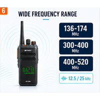 ETMY ET-538 Professional Waterproof Walkie-Talkie VHF 136–174 MHz / UHF 300–400 MHz / 400–520 MHz