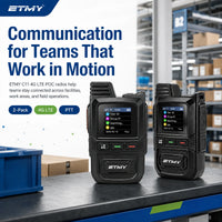 ETMY ET-C11 4G PoC Network Radio – Dual-SIM Walkie Talkie With Type-C Port LED Display