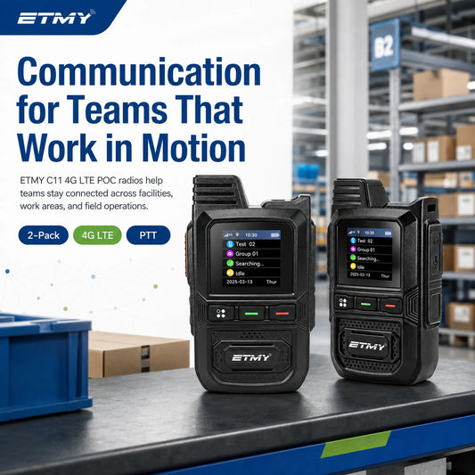 ETMY ET-C11 4G PoC Network Radio – Dual-SIM Walkie Talkie With Type-C Port LED Display