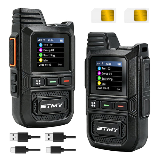 ETMY ET-C11 4G PoC Network Radio – Dual-SIM Walkie Talkie with GPS Type-C Port LED Display