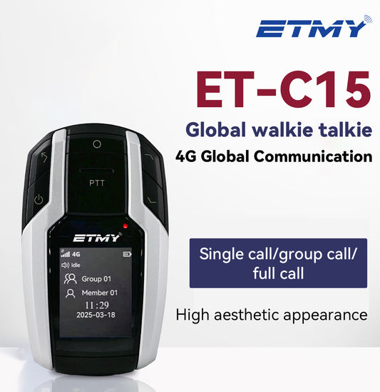 ETMY ET-C15 4G Radios Unlimited Range Walkie Talkie 2 Pack – Free Data Service for Life of Device