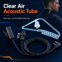 ETMY ET-ER100 Noise-Canceling Walkie-Talkie Earpiece with PTT | Air Acoustic Tube | K Plug | Compatible with Baofeng UV-82 UV-5R UV-5RA UV-6R BF-888S