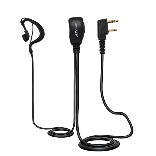 ETMY ET-ER20 Single-Ear Walkie-Talkie Headset | K Connector | 360° Rotating Clip | Compatible with Kenwood TK Series