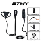 ETMY ET-ER2700 2-Wire Surveillance Earpiece with PTT Mic | Compatible with Motorola HT1250 HT750 HT1550 GP328 GP330 GP340 GP360 MTX850 MTX950 | Two-Way Radio Headset