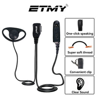 ETMY ET-ER2700 2-Wire Surveillance Earpiece with PTT Mic | Compatible with Motorola HT1250 HT750 HT1550 GP328 GP330 GP340 GP360 MTX850 MTX950 | Two-Way Radio Headset