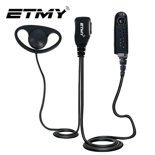 ETMY ET-ER2700 2-Wire Surveillance Earpiece with PTT Mic | Compatible with Motorola HT1250 HT750 HT1550 GP328 GP330 GP340 GP360 MTX850 MTX950 | Two-Way Radio Headset