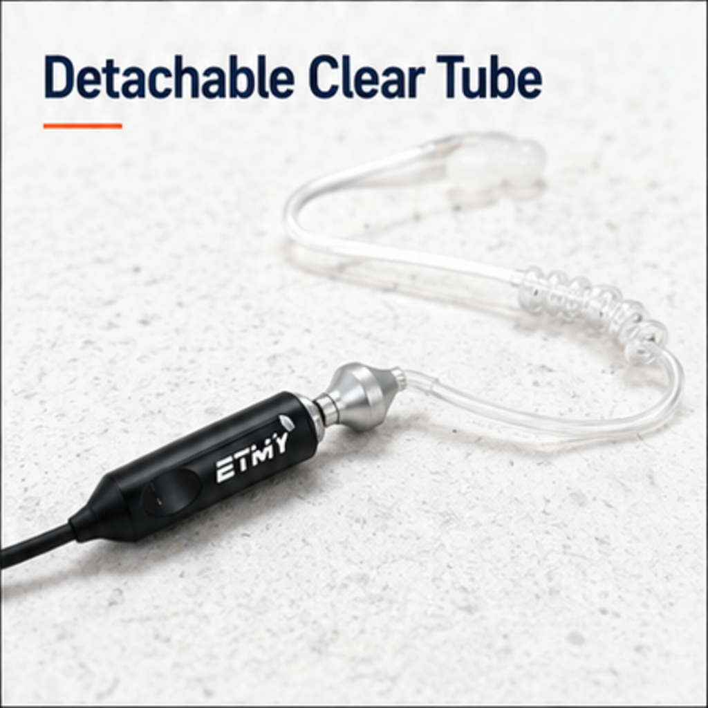 ETMY ET-ER308 3.5mm Acoustic Tube Earpiece with Coiled Cable for Motorola CP200 GP300 EP450 PR400