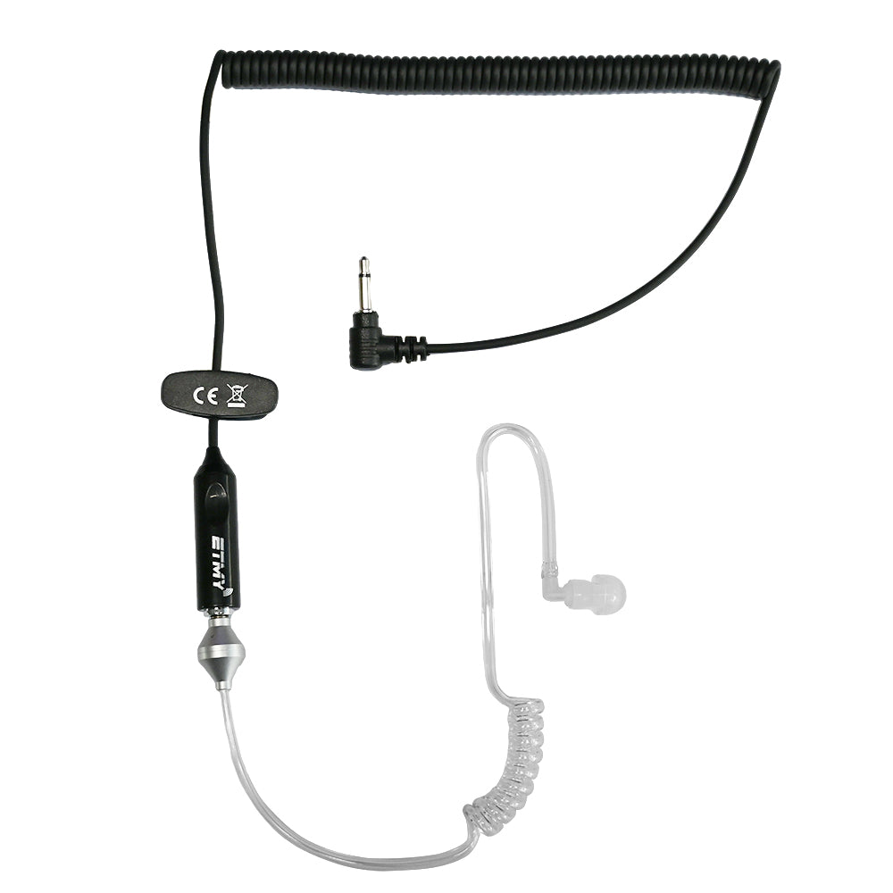 ETMY ET-ER308 3.5mm Acoustic Tube Earpiece with Coiled Cable for Motorola CP200 GP300 EP450 PR400