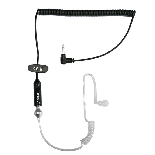 ETMY ET-ER308 3.5mm Acoustic Tube Earpiece with Coiled Cable for Motorola CP200 GP300 EP450 PR400