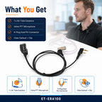 ETMY ET-ERA100 Covert Air Tube Earpiece with PTT Mic | K-Plug Dual Pin | Compatible with Baofeng BF-888S UV-5R | Hotel Restaurant Outdoor Walkie Talkie Headset