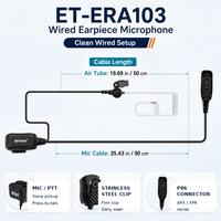 ETMY ET-ERA103 Two-Way Radio Earpiece Microphone | P86 Connector | Noise Cancelling | Motorola APX/XPR Compatible