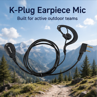 ET-ERA20 Two-Way Radio Earpiece Headset with Mic | K-Plug | 360° Rotating Clip | G-Shape Ear Hook