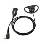 ETMY ET-ERDA10 D-Shape Walkie Talkie Earpiece Microphone | One-Touch PTT, K-Plug, Compatible with Baofeng BF-888S UV-5R
