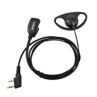 ETMY ET-ERDA10 D-Shape Walkie Talkie Earpiece Microphone | One-Touch PTT, K-Plug, Compatible with Baofeng BF-888S UV-5R