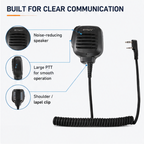 ETMY ET-MH200 Two-Way Radio Speaker Mic – Noise-Canceling Shoulder Microphone for Motorola, Baofeng BF-888S UV-5R UV-9R Plus, Kenwood TK-2107