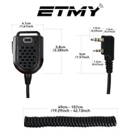 ETMY ET-MH20 Hand Speaker Mic – Noise-Canceling Two-Way Radio Shoulder Microphone for Motorola, Baofeng BF-888S UV-5R UV-9R Plus, Kenwood TK-2107