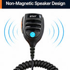 ETMY ET-MH30 Non-Magnetic Speaker Mic | 2-Pin Dual Plug Shoulder Microphone compatible with Baofeng BF-888S UV-5R | Coiled Cable Walkie-Talkie PTT Mic